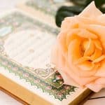 Coran et rose posée dessus